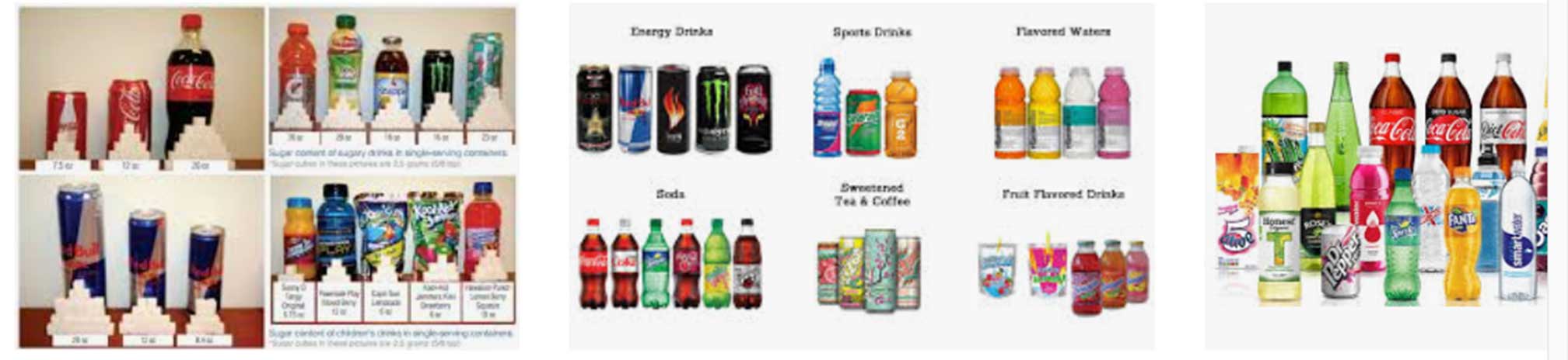 sugary drinks assorted